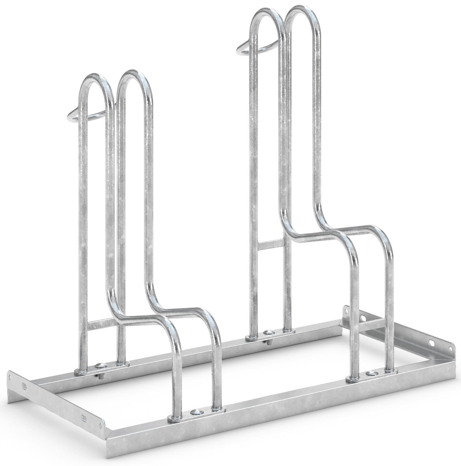 WSM Fahrradständer Standparker 4052 BR Stahl - 2 Einstellplätze Fahrradparker einseitig befahrbar breit - Radabstand 390 mm - Bügelparker Stahl verzinkt  (WSM-105800001) Bild-01