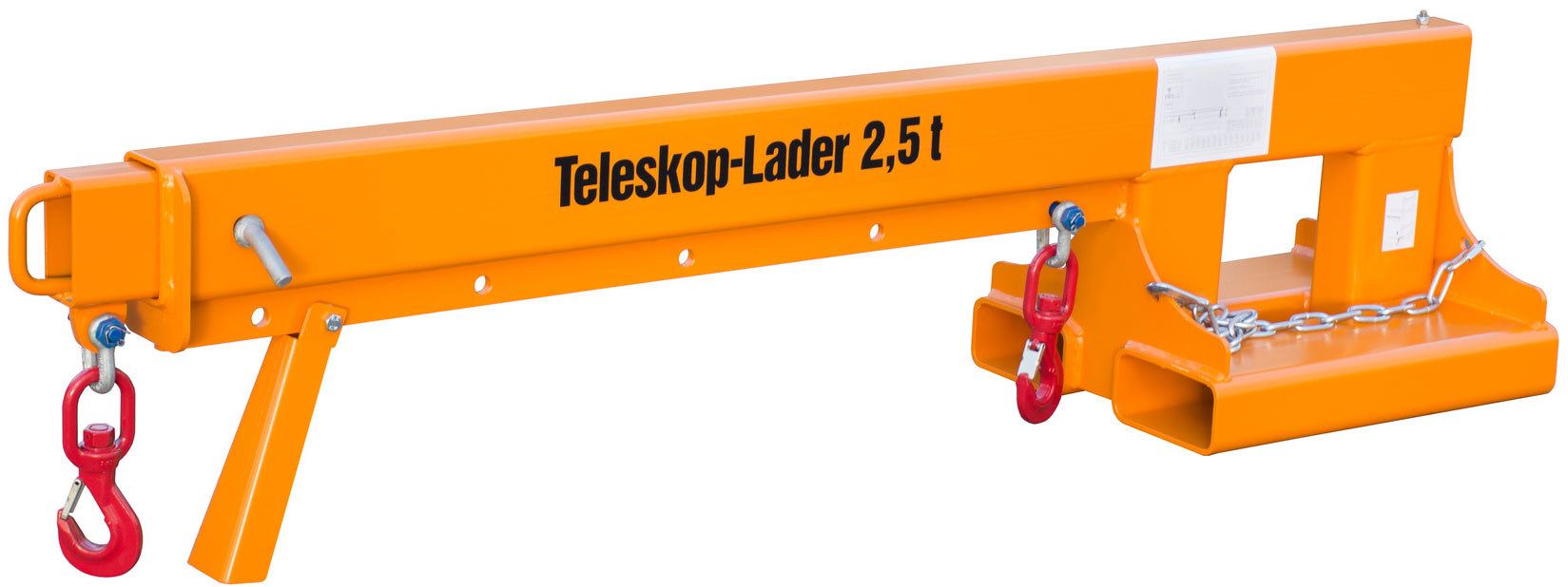 Bauer Kranarm KT-2.5 - RAL 2000 Kranausleger ausziehbar für Stapler - Lasttraverse gelborange pulverbeschichtet (BA-4430-01-0000-1) Bild-01