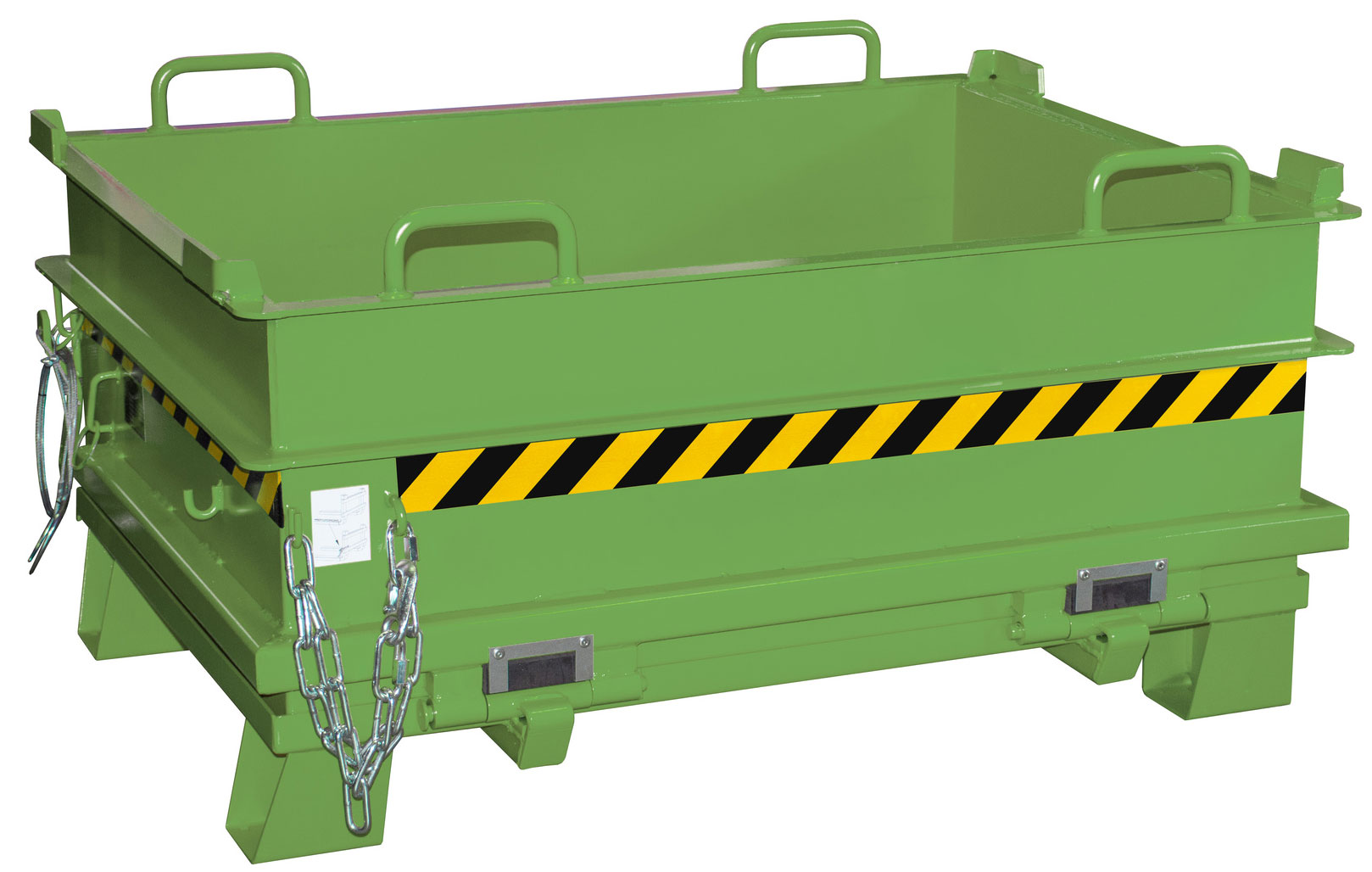 Bauer Klappbodenbehälter BC-500 - RAL 6011 Transportbehälter 500 Liter für Stapler - Container mit Klappboden resedagrün pulverbeschichtet (BA-4445-03-0000-4) Bild-01