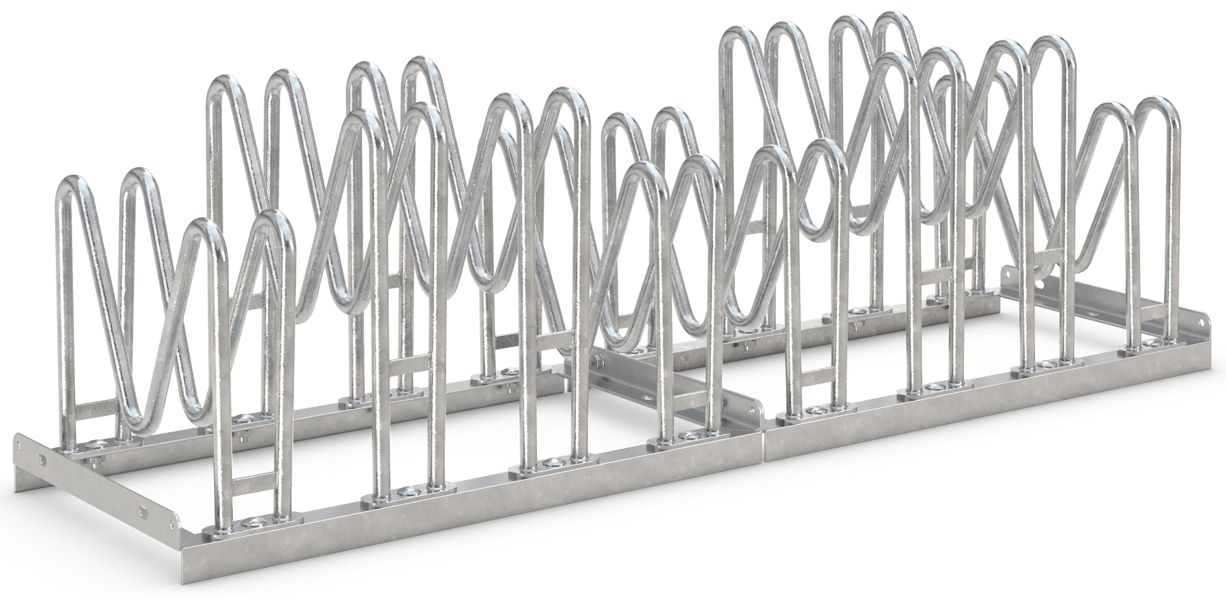WSM Fahrradständer Multiparker 8158 Stahl - 8 Einstellplätze Fahrradparker zweiseitig befahrbar - Standparker Stahl verzinkt  (WSM-105900008) Bild-01