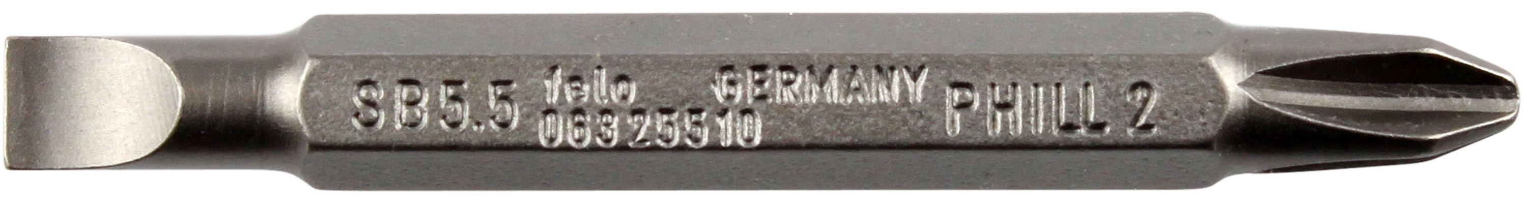 Felo Industrie Umsteckbit SL 5,5 x 1,0 mm|PH 2 - VE 10 Stück Schlitz SL | Kreuzschlitz Phillips Schrauben Wechselbit - Industrie Serie (FL-06325510-VE10) Bild-01