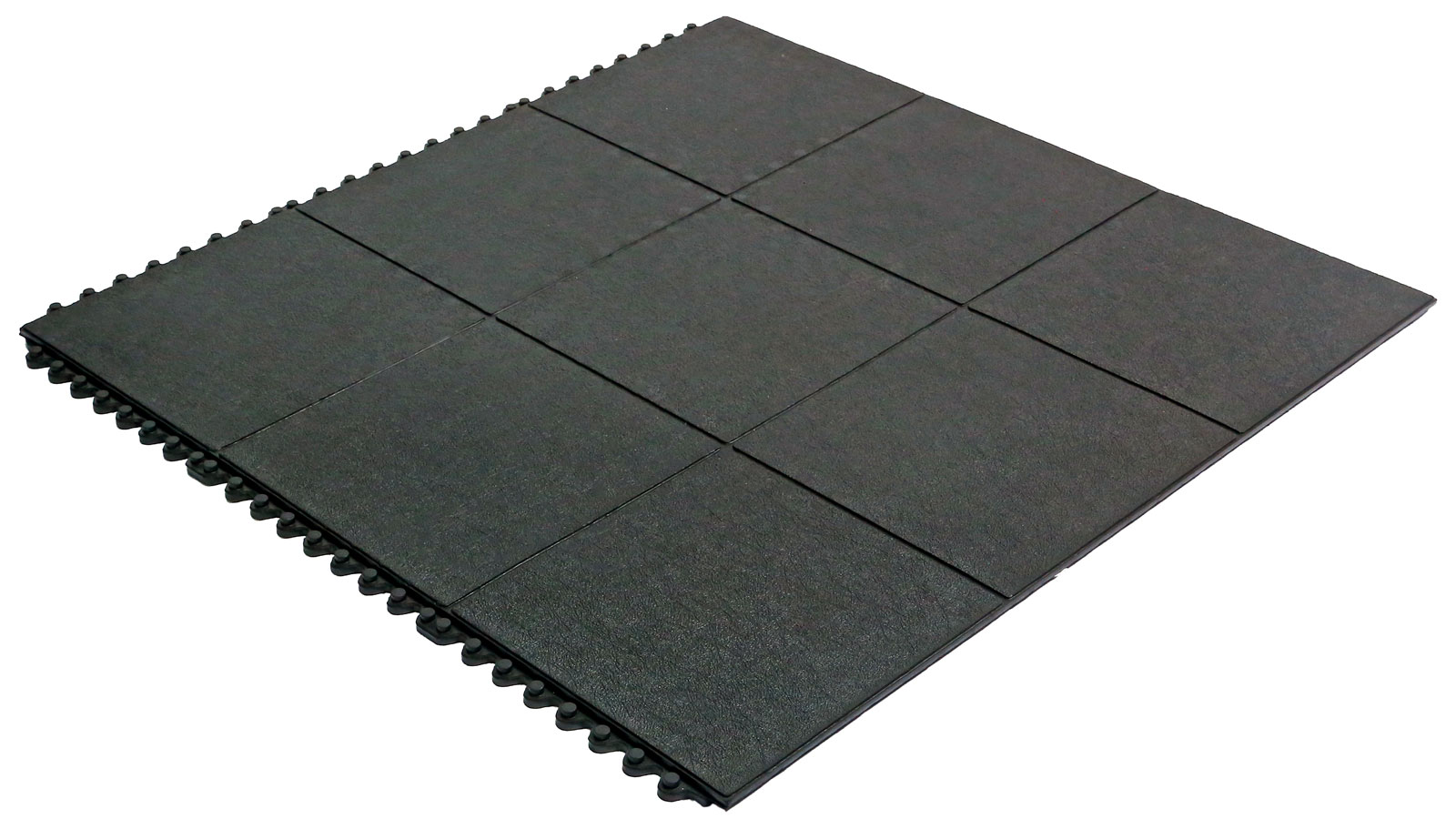 Miltex Arbeitsplatzmatte Yoga Solid Spark schwarz - 900 x 900 x 17 mm Arbeitsmatte Nitrilkautschuk rutschhemmend für den Nassbereich | geschlossene Oberfläche - Bodenmatte fertig konfiguriert und modular (MT-16022) Bild-01