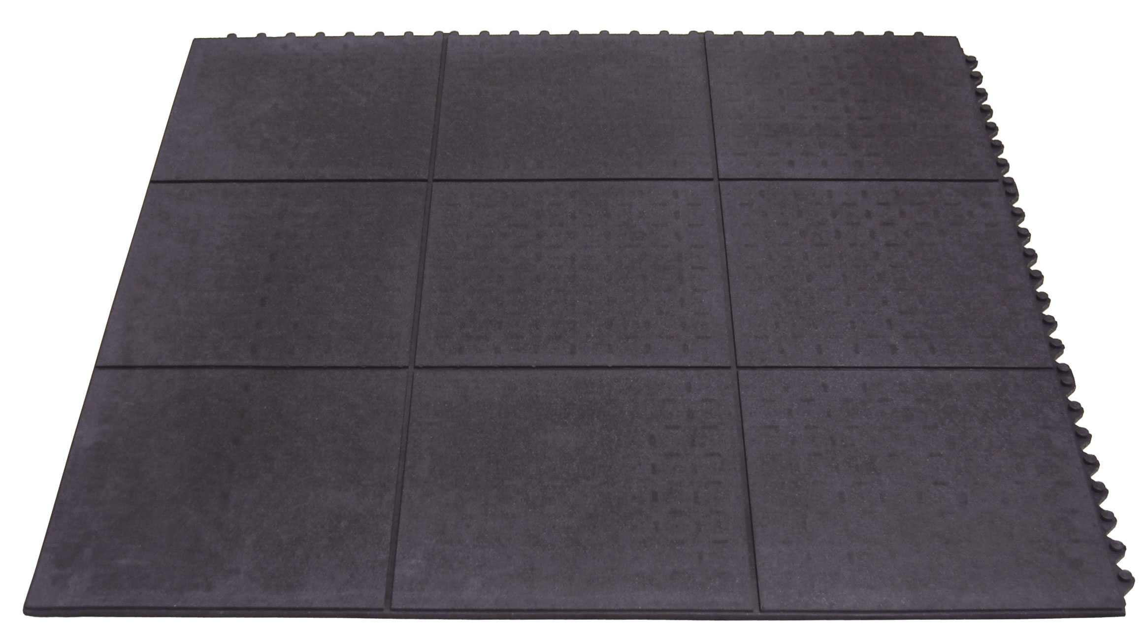 Miltex Arbeitsplatzmatte Yoga Solid Oil schwarz - 900 x 900 x 17 mm Arbeitsmatte Nitrilkautschuk rutschhemmend für den Nassbereich | geschlossene Oberfläche - Bodenmatte fertig konfiguriert und modular (MT-16021) Bild-01