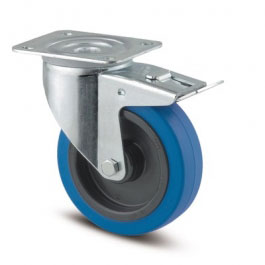 Global Truss Blue Wheel Lenkrolle - gebremst Lenkrolle mit Feststellung für Transportbrett - Transportrolle aus Polyamid (GT-102576) Bild-01