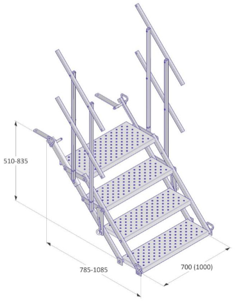 Schake Bautreppe - 700 mm breit - 4 Stufen