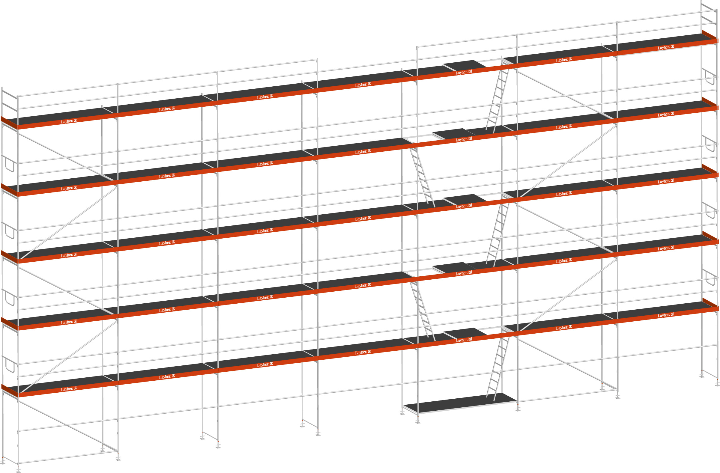 Layher Blitz Gerüst 70 Alu mit Robustboden 220 m²