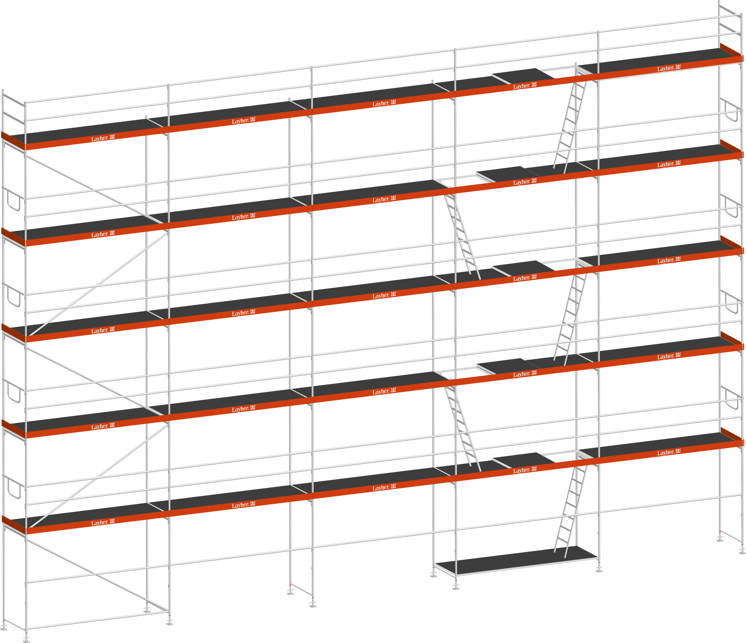 Layher Blitz Gerüst 70 Alu mit Robustboden 157 m²