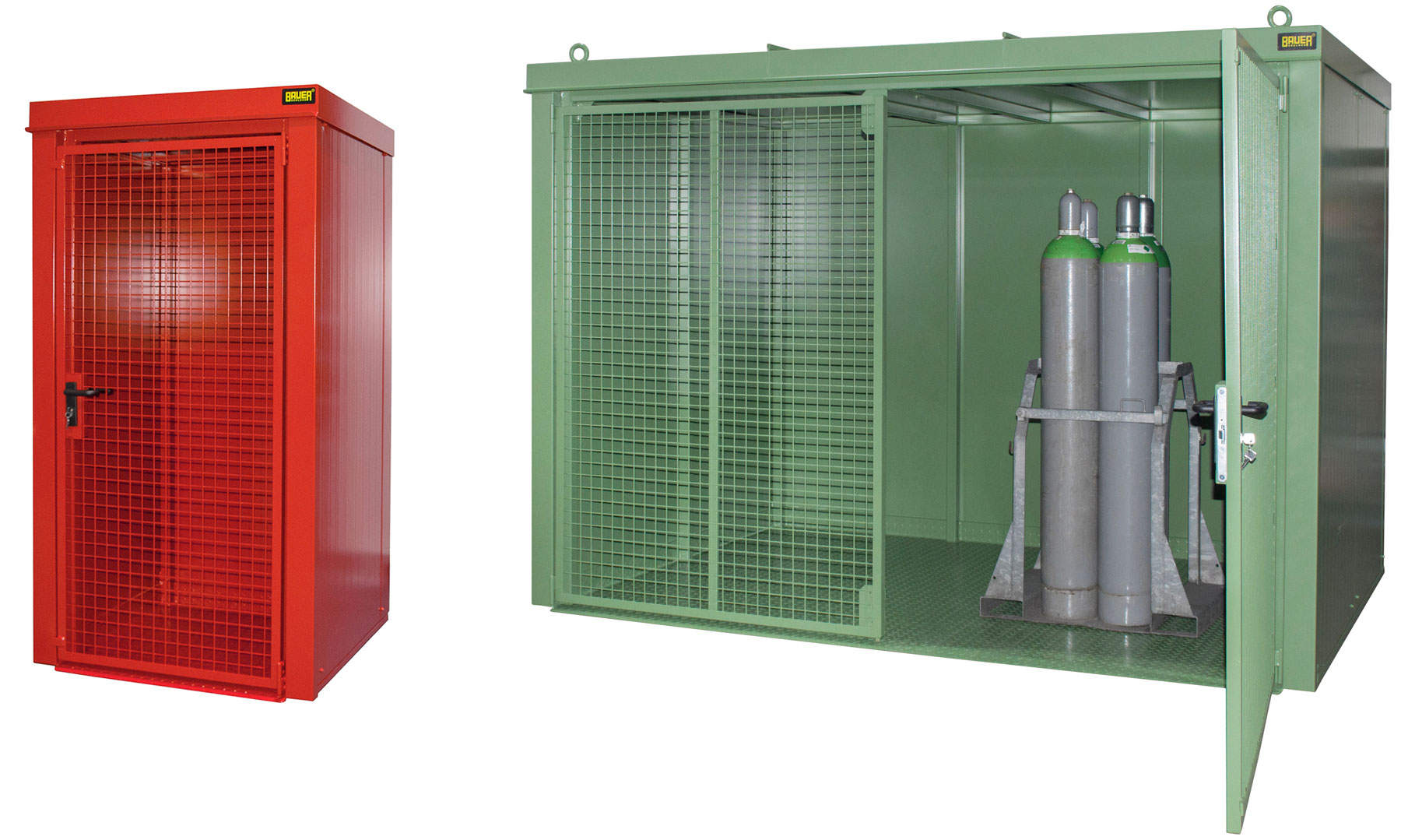 Bauer Gasflaschen-Container Stahl GFC-B - mit Boden Gasflaschenlager mit geschlossenen Wänden Stahl pulverbeschichtet - verschiedene Ausführungen (BA-C-4477-30-0000-18) Bild-01